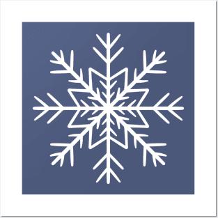 Simple white snowflake Posters and Art